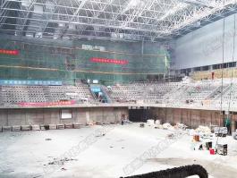 武夷新区体育中心植物纤维喷涂施工